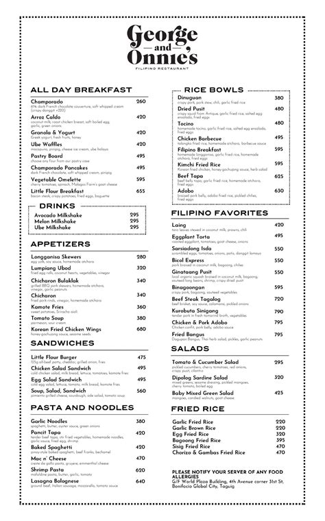 George and Onnie's Filipino Restaurant .